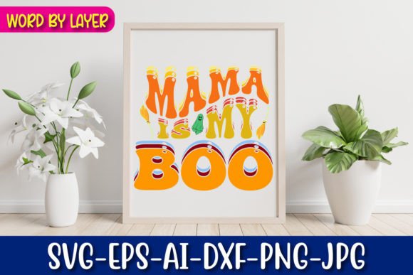 Mama is My Boo Retro Halloween Graphic